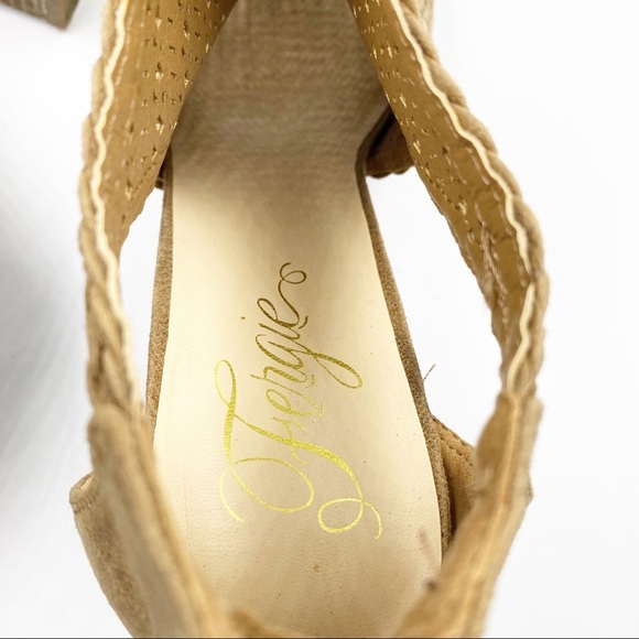 Fergie Sand Parker Open Toe 3 inch Heel Sandal Sz9 - Picture 5 of 9